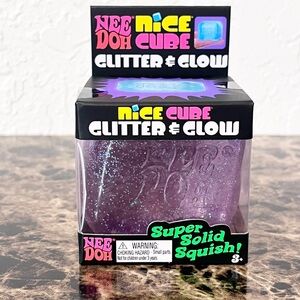 Schylling Purple NeeDoh Nice Cube Glitter & Glow Super Solid Squish Fidget Toy